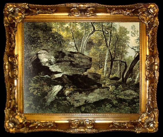 framed  Asher Brown Durand Study from Rocks and Trees, ta009-2